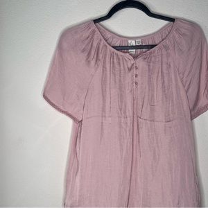 Joie Button Front Blouse with Sleeve detailing, pink, size XS NWOT